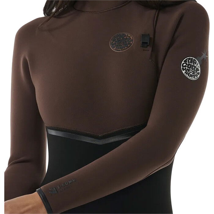 2024 Rip Curl Mujer E-Bomb 3/2mm Zip Free Neopreno 14MWFS - Chocolate Brown